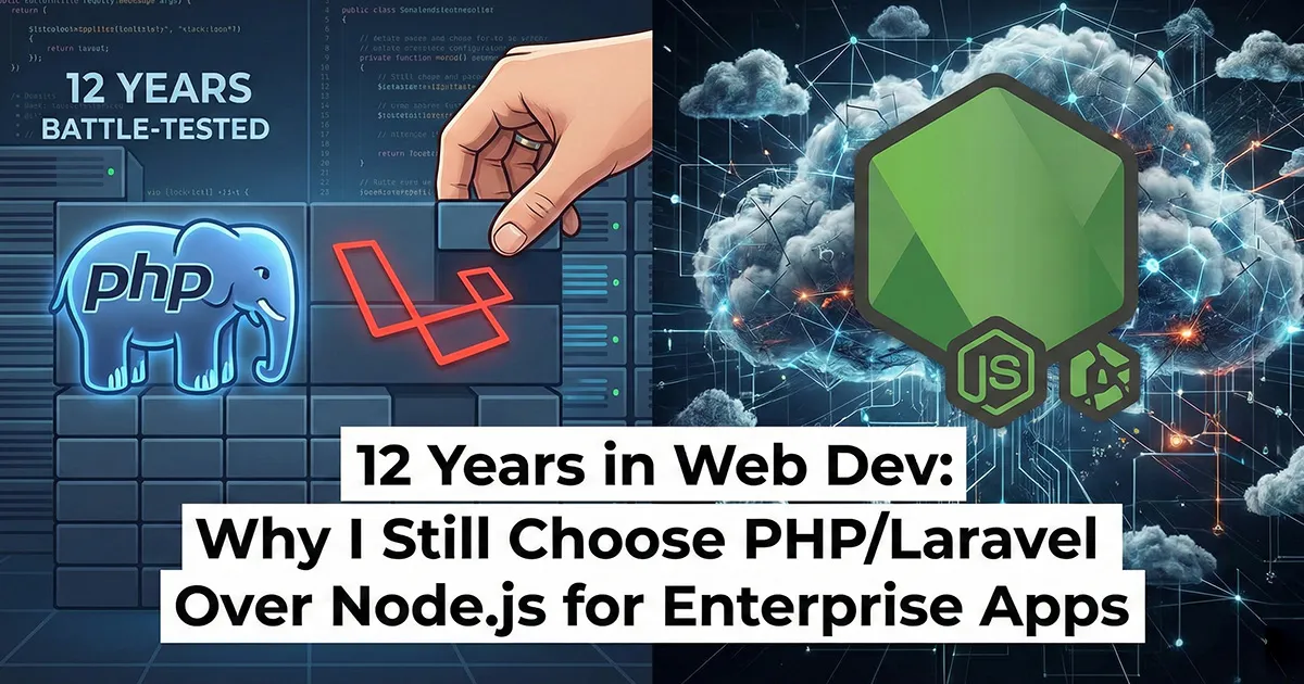 12 Years in Web Dev: Why I Still Choose PHP/Laravel Over Node.js for Enterprise Apps