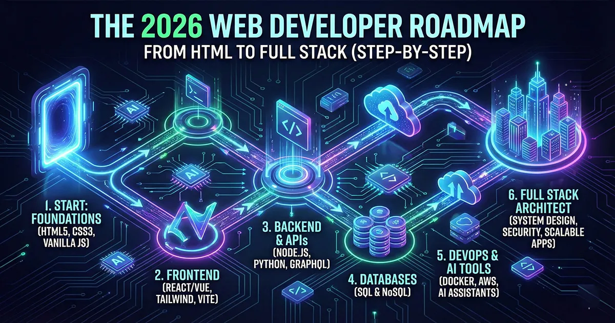 The 2026 Web Developer Roadmap: From HTML to Full Stack (Step-by-Step)